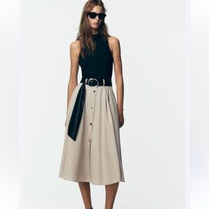 Zara combination belted dress